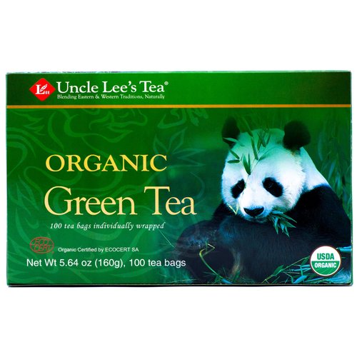 Uncle Lee&#39;s Organic Green Tea -- 100 Tea Bags net wt 5.64 oz (160g)