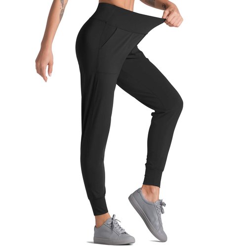 Dragon Fit Joggers for Women with Pockets,High Waist Workout Yoga Tapered Sweatpants Women's Lounge Pants (Medium, Joggers78-Black)