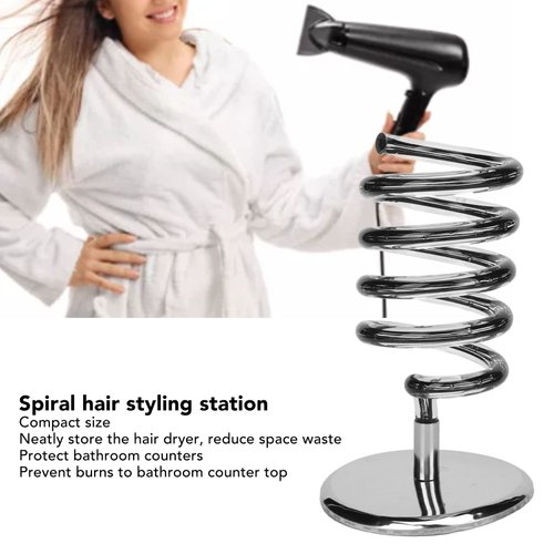 Spiral Countertop Hair Styling Station Spiral Salon Blow Dryer Holder Stand For Bathroom Hair Salon