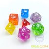 Bescon Colorful Unicorns Rainbow Sparkled Polyhedral D&D Dice Set of 7 RPG Role Playing Game Dice 7pcs Set