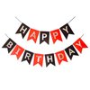Runhiskii Happy Birthday Banner, Red Black Cardstock Decorations, 13pcs Reusable Banner for Men Women Boys Girls