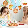 Teling 48 Pcs Pizza Party Decorations Pizza Hanging Swirl Themed Ceiling Decor Whirls for Birthday Party Supplies