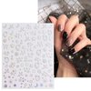 9 Sheets Holographic Nail Art Stickers Decals Self-Adhesive Pegatinas Uñas Heart Flame Stars Butterfly Moon Nail Supplies Nail Art Design Decoration Accessories