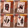 Oottati 15 Sheets Halloween Looks Real Fake Scar Eye Spider Wound Horror Monster Skull Blood Hand Temporary Tattoos Suit for Kids