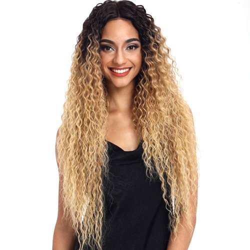 Joedir Lace Front Wigs Ombre Blonde 28&#39;&#39; Long Small Curly Wavy Synthetic Wigs For Black Women 130...