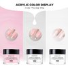 Morovan Acrylic Nail Kit: Clear Pink White Acrylic Powder and Professional Liquid set for Acrylic Nails Extension for Beginner DIY at Home with Acrylic Nail Brush