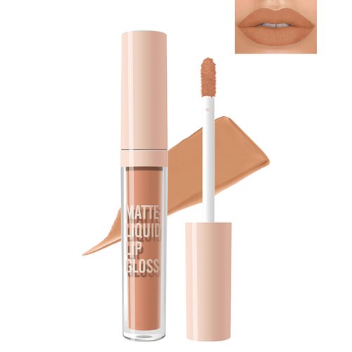 Matte Liquid Lipstick, Nude Red Velvet Lipstick Moisture Smooth Lip Stain Tint, 24H Stay Matte Lipstick, Non-Stick Cup Not Fade Long Wear Waterproof Lip Gloss Lipstick Gift for Women Girls-02#