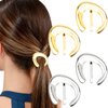 4PCS Ponytail Holder Hair Clips, Gold Silver Ponytail Cuff, Fashionable Ponytail Buckle Hair Clip Decoration Hair Barrettes Hair Accessories for Women Girls