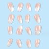 Hkanlre Bling Coffin Press on Nails Fake Nails Tips Full Cover Medium False Gradient Nails for Women and Girls 24PCS (Nude gradient coffin)