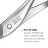 GERMANIKURE Nail and Cuticle Scissors - FINOX Stainless Steel Professional nail scissors for nail tips - nail scissors curved Manicure Tools in Leather Case - Ethically Made in Solingen Germany - 4702