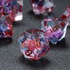 Fugacity DND Dice Set,Handmade Sharp Edge 7 Piece Resin Dice-Dungeons and Dragons Polyhedral Dice Set, D&D Dice Set with Gift Dice Case for RPG MTG Table Games (Stared Blue)