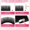 Eyelash Extensions 0.05mm Thickness Cashmere Lash Extension Volume Lash Extensions D Curl Lashes Mix 10-17mm Matte Black Volume Lashes Soft Lash Trays Professional Use(0.05-D,10-17mm)