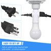 Feekoon 1 Pcs 3 Prong Light Socket Adapter, E26 Light Bulb Outlet Adapter, Polarized Light Socket to Plug Adapter, Light Bulb to 2/3 Prong Outlet Plug Splitter Converter for Garage Porch (White)