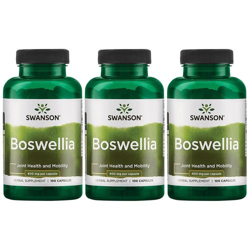 Swanson Boswellia - Herbal Supplement Promoting Joint Support - Ayurvedic Herb for Joint Flexibility & Mobility Support - Made with Boswellia Serrata Resin - (100 Capsules) 3 Pack