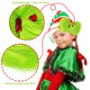 Vloso 2 Pcs Christmas Hair Bow for Girls,6 Inch Green Furry Hair Bow Clips with Red Heart,Christmas Decorations Costume Accessories Women Girls