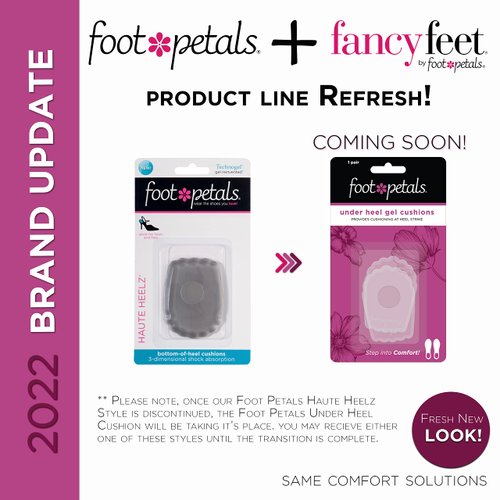 Foot Petals Under Heel Gel Cushions, Heel Comfort, Shock Absorbing Gel, Reduce Heel Sress, Prevent Cracked Heels,