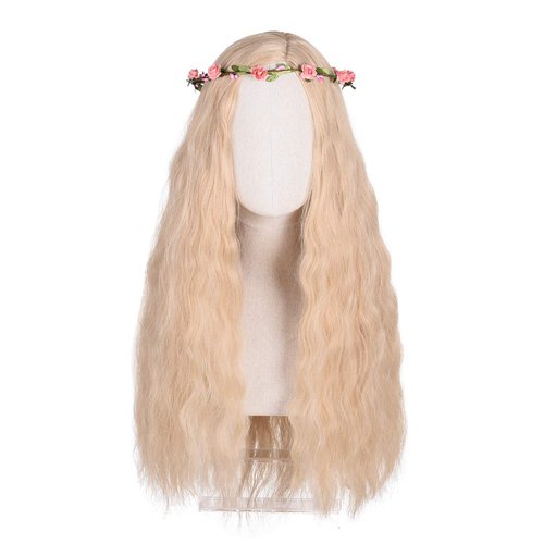 FYXZHUO Mixed Blonde Cosplay Tiger King Wig for Women,With Braid Long Wavy Girl Princess Costume Wig,Suitable for Daily Wear and Masquerade