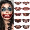 Generic Halloween Temporary Horror Scary Mouth Tattoo Stickers Adults Women Makeup Face Funny Art Decorations Accessories Masquerade Party Supplies 10PCS