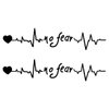 Oottati 2 Sheets Small Tiny Temporary Tattoo Stickers Heartbeat No fear Heart