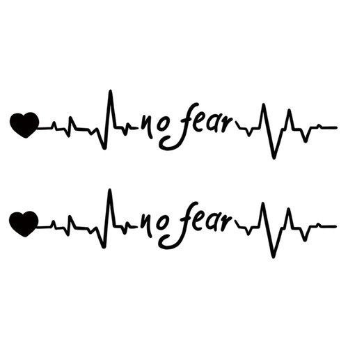 Oottati 2 Sheets Small Tiny Temporary Tattoo Stickers Heartbeat No fear Heart