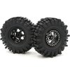 HOBBYSOUL 1.9 Beadlock Wheels Black Rims & Soft Sticky 1.9 Mud Slingers Tires 120mm for 1/10 Rock Crawler Axial SCX10 Capra Traxxas TRX4 Redcat Gen8, (4-Pack, Assembled)