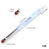French Manicure Brush -Two Way Nail Art Brush with Dotting Manicure Tool for Manicure Cuticle Clean Up Nail Art Design- Professional Nail Salon Quality Brush, Nail Dotting Pen (10#, Blue)