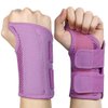NuCamper Wrist Brace Carpal Tunnel Right Left Hand for Men Women, Night Wrist Sleep Supports Splints Arm Stabilizer with Compression Sleeve Adjustable Straps,for Tendonitis Arthritis Pain Relief (Right Hand-Purple, Small/Medium (Pack of 1))