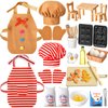 Kajaia 30 Pcs Christmas Elf Accessories Mini Elf Doll Baker Outfit Set Include Baking Apron and Hat Miniature Rolling Pin Flour Egg Bowl Cookie Tray Whisk, Doll is Not Included (Gingerbread Man)