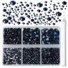 Bymitel 5000 Pieces 6 Mixed Sizes Glue Fix on Glass Rhinestones Round Crystal Gems Flatback for DIY Jewelry Making with one Picking Pen(6-Sizes 5000PCS, Montana)