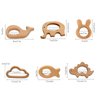 OSTTRPO 12-Pcs Baby Teether Toys,Wooden Teethers for Babies - Wooden Animal Toys, Teething Rings, Toddler Chew Toys，Baby Teething Rings and Wooden Teether Set-Suitable for Children Over 36 Months
