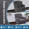 H.VERSAILTEX Velvet Stretch Recliner Couch Covers 4-Pieces Style Recliner Chair Covers Recliner Cover for Reclining Chair Slipcovers Feature Non Slip Form Fitted Thick Soft Washable, Grey