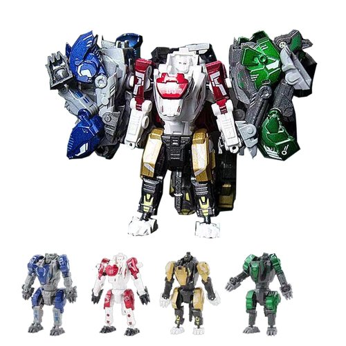 HAYUL 4 Pcs Transforming Robot Toys, Assembled Action Figure, 4 in 1 Robot Model Toys, Birthday Gifts for Boys Age 4+