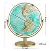 JOWHOL 8'' World Globe with Gold Stand 720° Rotating, Kids Adults Student Geography Educational, Desk Globe Decorative Office Classroom, Unique Birthday Christmas Gifts (Elegant Turquoise)