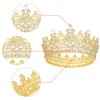 YARIEW Small Gold Crystal Crown for Little Girls Flower Bouquets Accessories Rhinestones Wedding Cake Topper Birthday Crown for Kids Cake Decorations