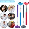 4Pcs Portable Extendable Back Scratcher,Telescoping Back Scratcher for Women,Metal Stainless Massager Backscratchers for Men with Rubber Handle,Scratcher Black Bag Useful Gifts,Red Blue Purple Black