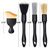 4 PCS Car Detailing Brush Set for Cleaning Interior or Exterior, Boars Bristle Detailing Brushes, Dusting Cleaning Supplies, Tool for Emblem, Air Vents, Wheels, Leather Upholstery Seat