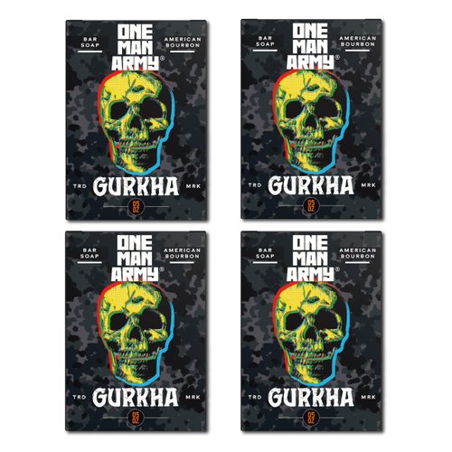 GRENADE GURKHA Bar Soap for Men Grooming, Body and Face Natural Cleanser, Fresh Masculine Scent, Gift for Armed Forces and Military Enthusiasts, American Made, 4 Pack