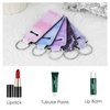 CAIRIAC Marble Chapstick Holder Keychains Bulk, Lipstick Sleeve Pouch Lip Gloss Holder, Portable Lip Balm Holder with Clip, Travel Lipstick Keychain Holder with Wristlet Lanyard Strap (5 Pcs)