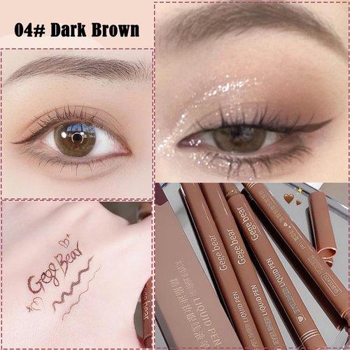 SUILU Liquid Eyeliner Pen,Lasting Pigment Eyeliner Pencil,Sweatproof And Waterproof Eye Liner,Ultra Fine Liquid Eyeliner Lotion For All Skin (Dark Brown)