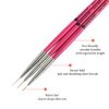 Winstonia Super Fine Nail Art Brush Set for Thin Lines, Tiny Details, Fine Drawing, Delicate Coloring. 3 pcs Brushes Kit - BERRY WINE