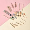 Mehayi 20 PCS Macaron Pearls and Acrylic Resin Hair Clips, Handmade Cute Hair Barrettes Bobby Pins, Glitter Crystal Geometric Hairpin, Elegant Gold Hair Accessories, Gifts for Women Girls…