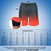 Boys Black Red Ombre Swim Trunks with Boxer Brief Liner Anti Chafe No Binding Swimming Shorts Compression Lined 4-Way Stretchy UPF Quick Dry Bathing Suit Size 14-16
