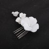 Teyglen Flower Bride Wedding Hair Comb Bridal Flower Hair Piece Floral Headpieces for Bride White Flower Hair Comb Clip Wedding Hair Accessories for Women Bridesmaid Flower Girl (Silver)