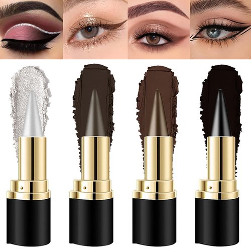 Eyeliner Pencil Set,Black Gel Eyeliner Pencil,4 Colors Natural Black Eyeliner Cream,Long Lasting Waterproof Smudge-proof Makeup Eye Liner Black Pencil Quick Drying Formula Eye Liner