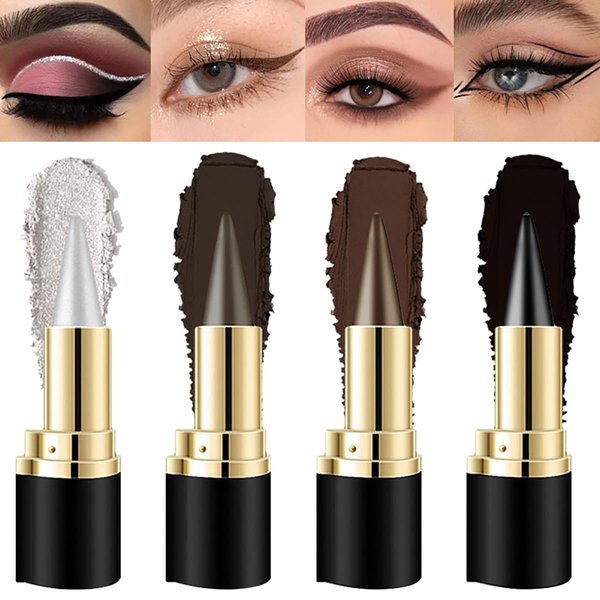 Eyeliner Pencil Set,Black Gel Eyeliner Pencil,4 Colors Natural Black Eyeliner Cream,Long Lasting Waterproof Smudge-proof Makeup Eye Liner Black Pencil Quick Drying Formula Eye Liner