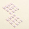 Press on Nails Short Fake Nails Coffin False Nails with Glue Purple Pink Gradual Nude Color Glue on Nail Foll Cover Stick on Nails For Women Girls 24PCS