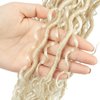 Faux Goddess Locs Crochet Hair 18 Inch River Locs Wavy Crochet With Curly Hair In Middle And Ends Braids Hair Extensions (6Packs,18 inch, 613)