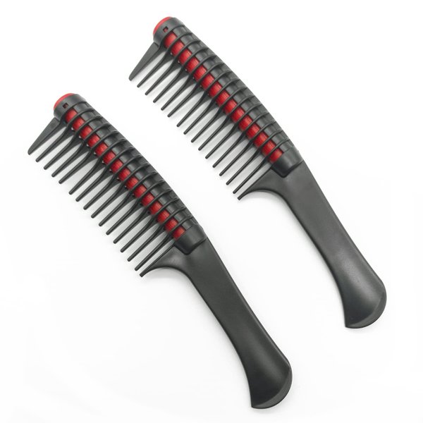 2 Pack Hair Combs,Detangling Comb with Roller,Wide Tooth Comb,Anti Splicing Brush Combs,Professional for Salons,Hairdressing,Barber,DIY,Home Hair Dyeing and Hair Care (Black and red)