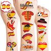 100PCS Spanish Spain Español Temporary Tattoos Stickers Themed Birthday Party Favors Decorations Supplies Red Yellow Espana Flag Tattoo Sticker Gifts For Boys Girls School Prizes Carnival Christmas