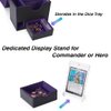 Venssu Card Deck Box for MTG Commander, Mtg Deck Box for Commander Display,Fits 100 Double-Sleeved Cards, 35pt Card Brick, Dice Tray and Dice Tower (Black and Purple)